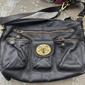 EMMA FOX Brown Leather Hobo Bag Used